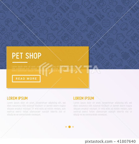Pet shop concept with thin line icons - Stock Illustration [41807640 ...