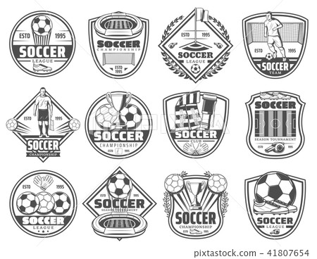 Football or soccer sport heraldic icons 41807654