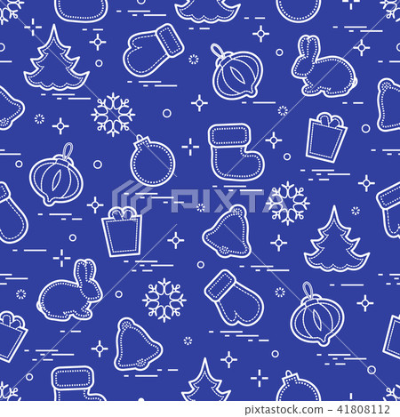 New Year and Christmas seamless pattern Winter - Stock Illustration ...