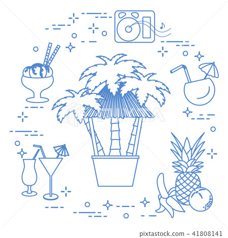 Bar on the beach, cocktails, ice cream, fruit Bar on the beach, cocktails, ice cream, fruit 41808141