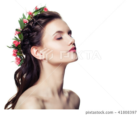 Perfect Woman Isolated on White Background, Profile Perfect Woman Isolated on White Background, Profile 41808397