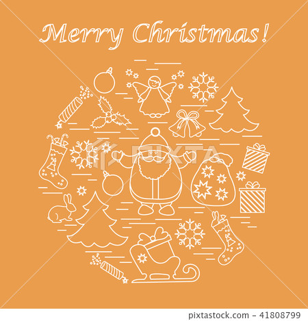 different new year and christmas symbols arranged 41808799