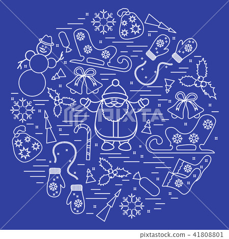 different new year and christmas symbols arranged 41808801