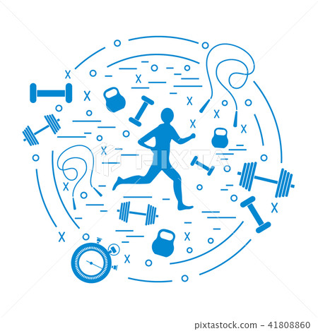 the jogging man and different kinds of sports the jogging man and different kinds of sports 41808860