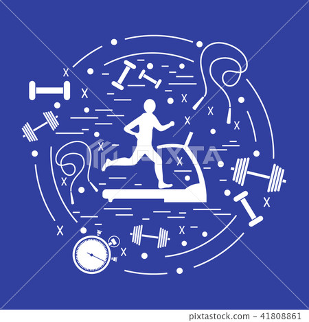 the man jogging on a treadmill and different kinds the man jogging on a treadmill and different kinds 41808861