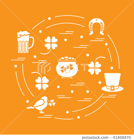 different symbols for St Patrick's Day arranged in 41808870