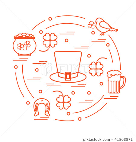 different symbols for St Patrick's Day arranged in 41808871
