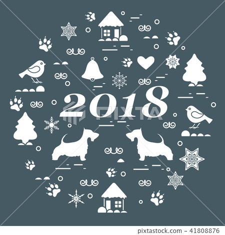 different new year and Christmas symbols arranged different new year and Christmas symbols arranged 41808876