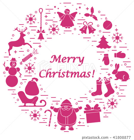 different new year and Christmas symbols arranged different new year and Christmas symbols arranged 41808877