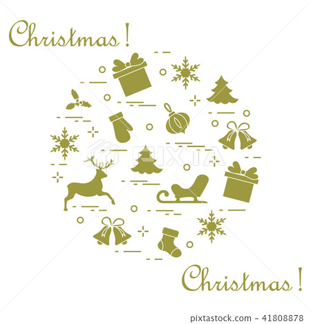 New Year and Christmas symbols arranged in a New Year and Christmas symbols arranged in a 41808878