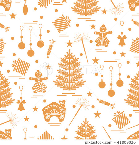 Winter seamless pattern with variety Christmas Winter seamless pattern with variety Christmas 41809020