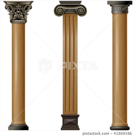 Set of vector classic wood columns Set of vector classic wood columns 41809386