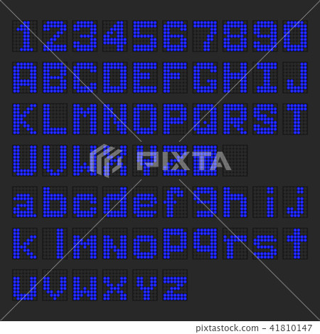 Blue LED digital english uppercase, lowercase font Blue LED digital english uppercase, lowercase font 41810147