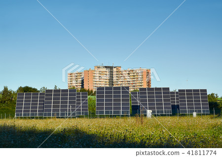 line large solar panels on the nature line large solar panels on the nature 41811774