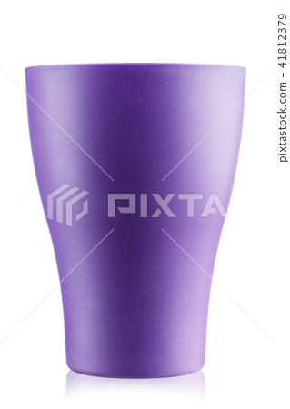 plastic cup without lid on white background 41812379