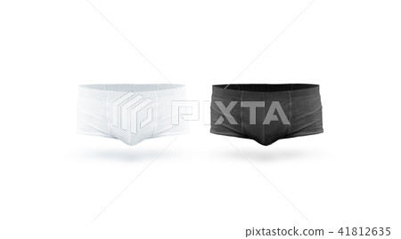 Blank black and white mens underpants mock up fron view 41812635