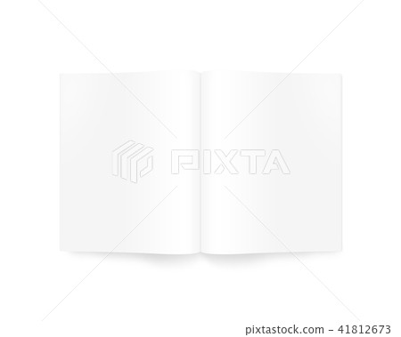 Open blank magazine mock up isolated on white. Open blank magazine mock up isolated on white. 41812673