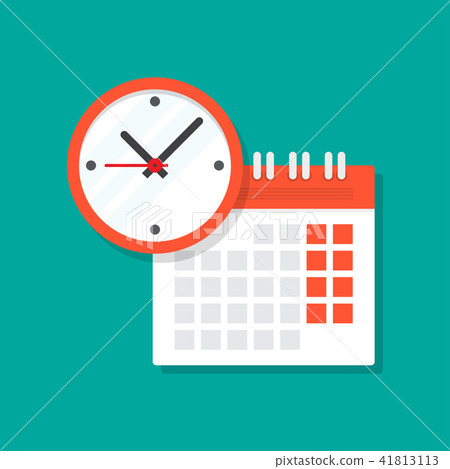calendar and clock icon. 41813113