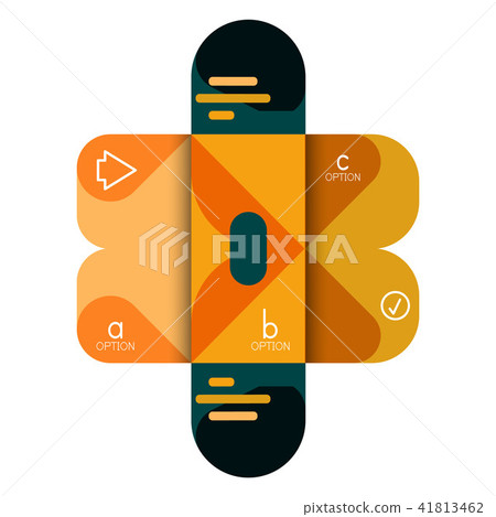 Infographics option and step by step in rounded squares, element of chart, graph, diagram with 41813462