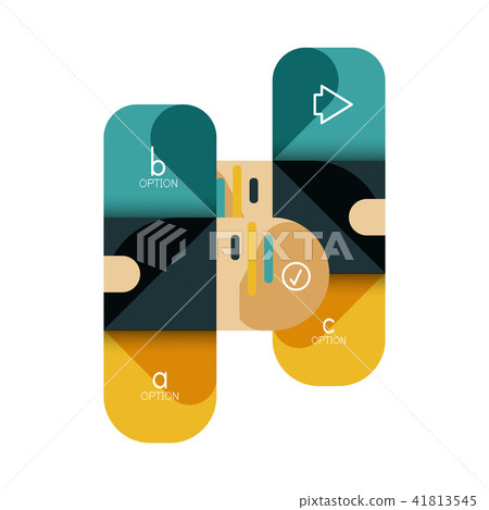 Infographics option and step by step in rounded squares, element of chart, graph, diagram with 41813545