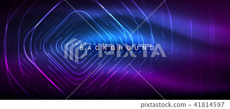 Neon glowing lines, magic energy space light concept, abstract background wallpaper design Neon glowing lines, magic energy space light concept, abstract background wallpaper design 41814597