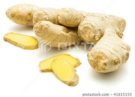 Fresh ginger root isolated on white 41815155