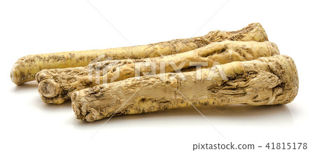 Fresh horseradish isolated on white Fresh horseradish isolated on white 41815178