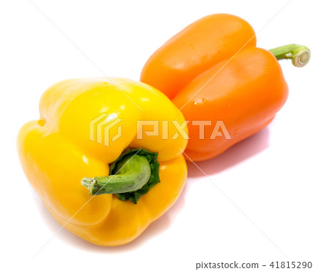 Fresh mixed paprika isolated on white Fresh mixed paprika isolated on white 41815290