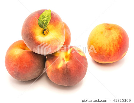 Fresh peach isolated on white 41815309