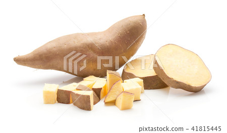 Fresh raw sweet potato isolated on white Fresh raw sweet potato isolated on white 41815445