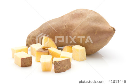 Fresh raw sweet potato isolated on white 41815446