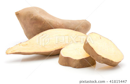 Fresh raw sweet potato isolated on white 41815447