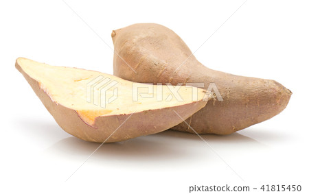 Fresh raw sweet potato isolated on white Fresh raw sweet potato isolated on white 41815450