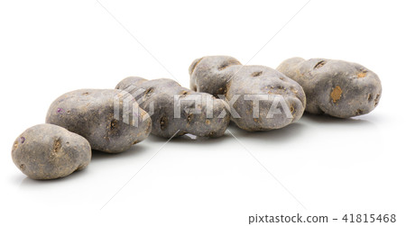 Fresh vitelotte potato isolated on white 41815468