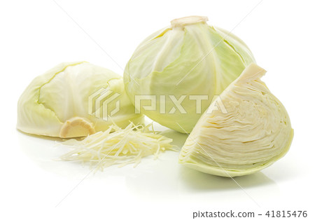 Raw white cabbage isolated on white Raw white cabbage isolated on white 41815476
