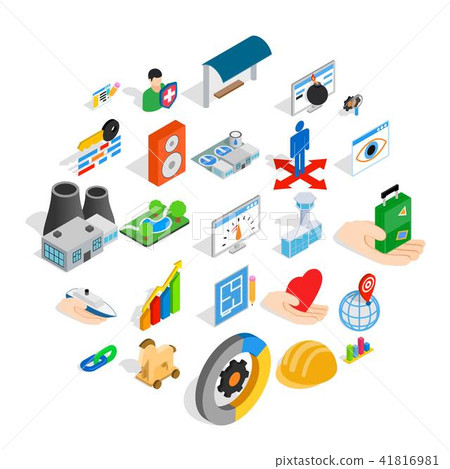 Online shopping icons set, isometric style 41816981