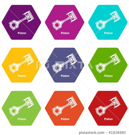 Piston icons set 9 vector 41816985
