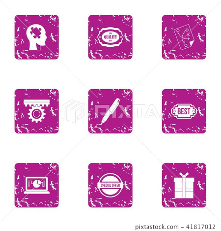 Brilliant concept icons set, grunge style Brilliant concept icons set, grunge style 41817012