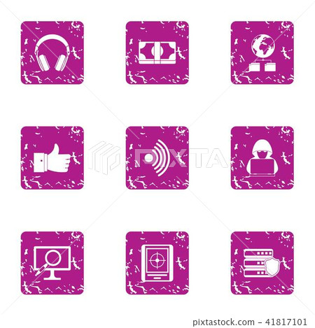 High adaptability icons set, grunge style 41817101