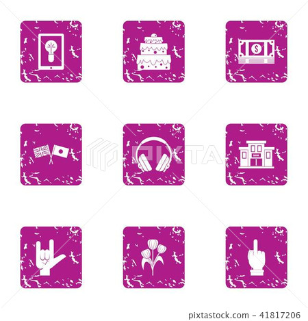 Glorify icons set, grunge style Glorify icons set, grunge style 41817206