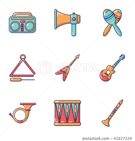 Musical training icons set, cartoon style Musical training icons set, cartoon style 41817224