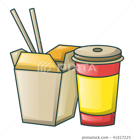 Chi box and soda icon, cartoon style Chi box and soda icon, cartoon style 41817225