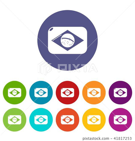 Brazilian flag icons set vector color 41817253