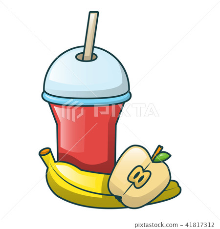 Cola and fruits icon, cartoon style 41817312
