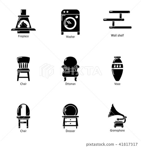 Homelike atmosphere icons set, simple style 41817317