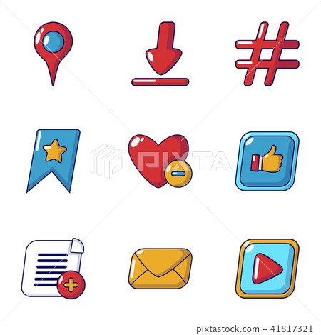 Love message icons set, cartoon style 41817321