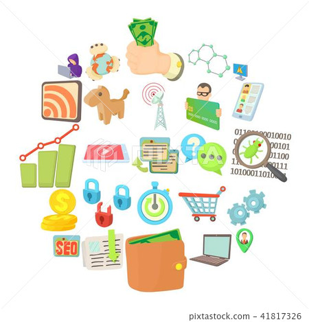 IT specialist icons set, cartoon style IT specialist icons set, cartoon style 41817326