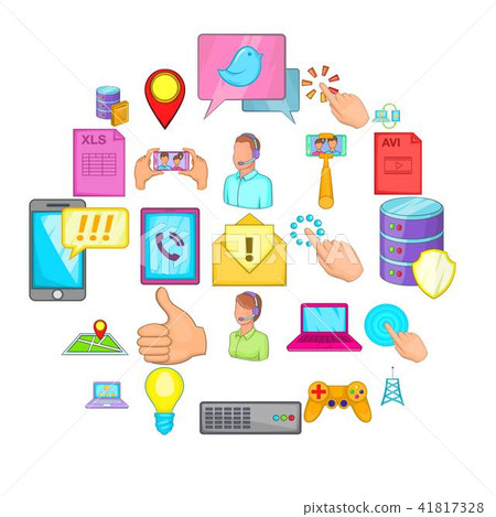 IT expert icons set, cartoon style IT expert icons set, cartoon style 41817328