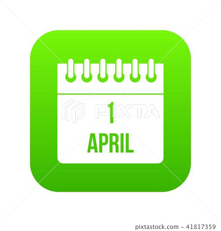 Calendar April 1 icon digital green Calendar April 1 icon digital green 41817359