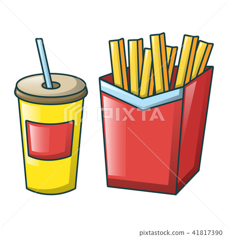 Cola and fri icon, cartoon style Cola and fri icon, cartoon style 41817390